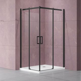 Душевой уголок Vincea Dice VSS-4D100CLB, 1000*1000, черный, стекло прозрачное